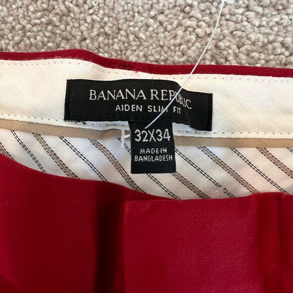NWT Banana Republic Men's Rapid Movement Chino Aiden Slim Fit Pant Red‎ 32W 34L - Picture 5 of 10